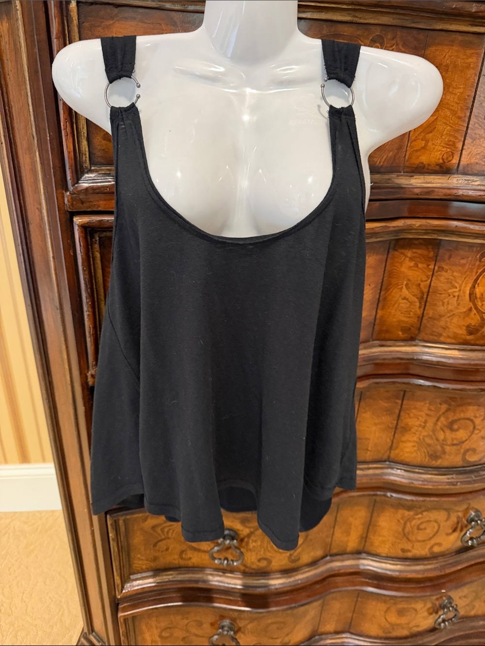 We The Free Black Ring-Accent Sleeveless Tank